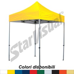 Gazebo 2x2 mt richiudibile automatico e pieghevole a fisarmonica IMPERMEABILE e IGNIFUGO con TETTO COLORATO - serie BASIC