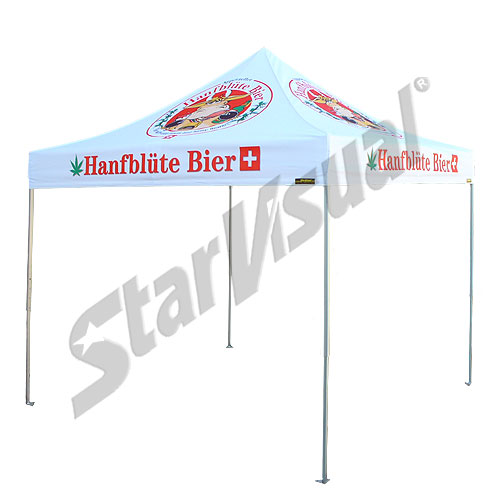 Gazebo 4x4 mt personalizzato con TETTO STAMPATO richiudibile automatico e pieghevole a fisarmonica - serie SUPER-ELEGANT
