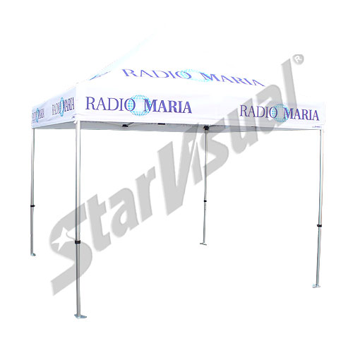 Gazebo 4x4 mt personalizzato con TETTO STAMPATO richiudibile automatico e pieghevole a fisarmonica - serie ELEGANT
