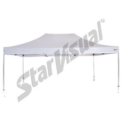 Gazebo 6x4 mt richiudibile automatico e pieghevole a fisarmonica IMPERMEABILE con TETTO BIANCO - serie SUPER-ELEGANT